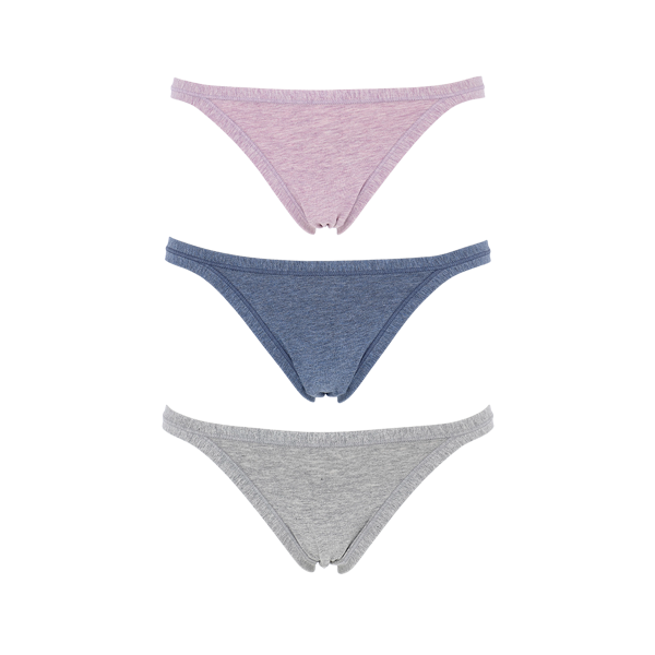 3 Tanga Donna Cotonella Grig-jeans-rosa 3364K3_0D100
