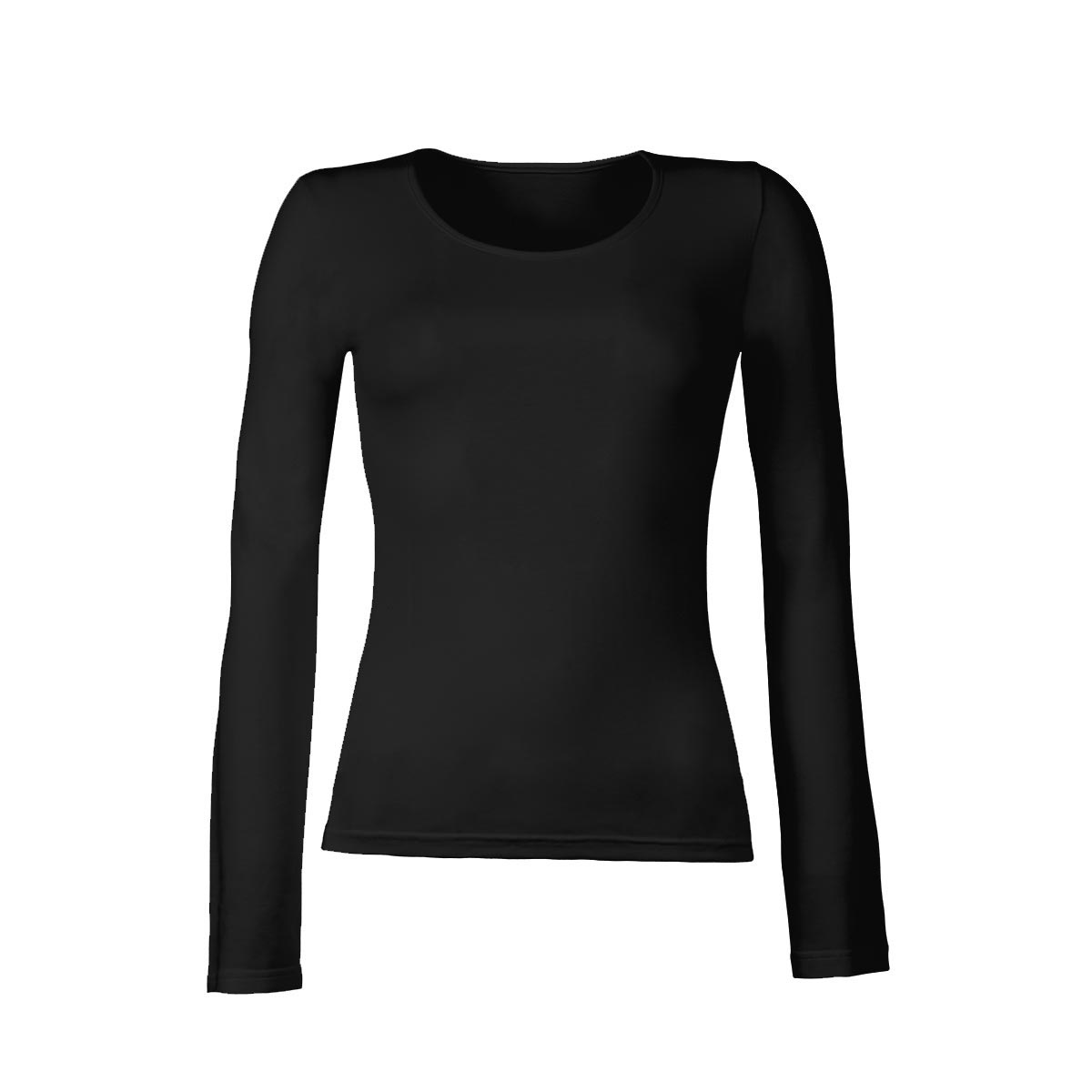 Maglia Girocollo Manica Lunga Donna Cotonella Nero 3503_00002_3