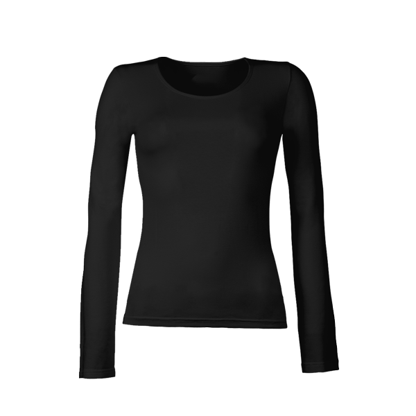 Maglia Girocollo Manica Lunga Donna Cotonella Nero 3503_00002_3