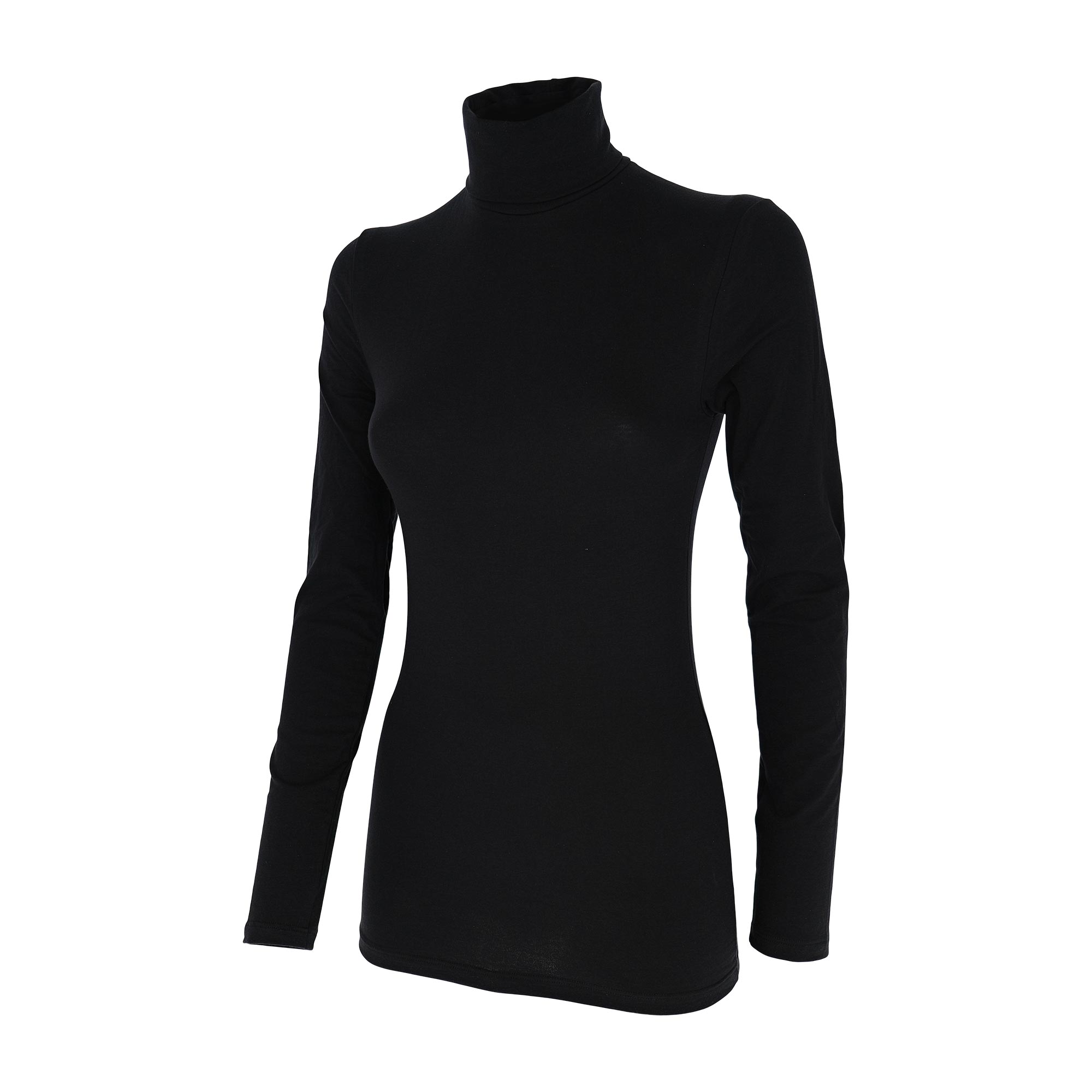 Maglia Dolcevita Manica Lunga Donna Cotonella Nero 3505_00002_4