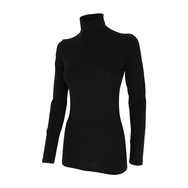 Maglia Dolcevita Manica Lunga Donna Cotonella Nero 3505_00002_4