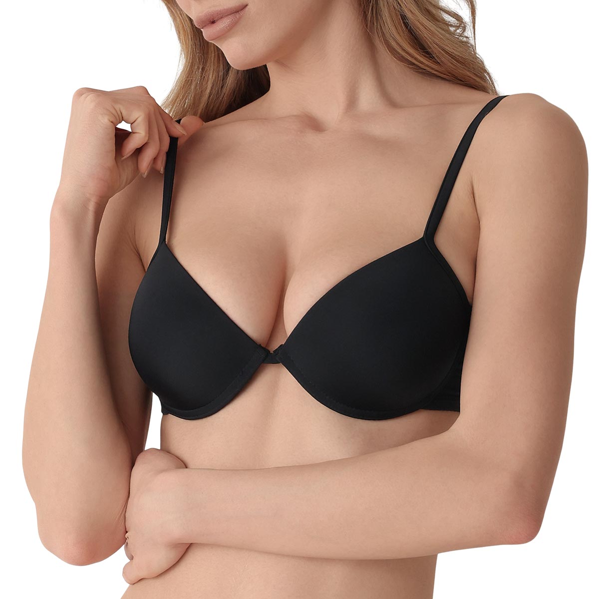 Reggiseno Push-up Con Fer - Denny Donna Cotonella Nero 8643_00002