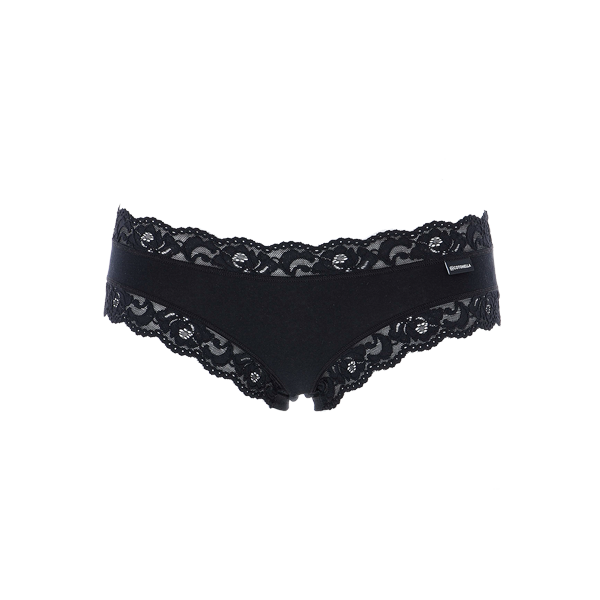 Mini Slip Donna Cotonella Nero AD179_00002_3