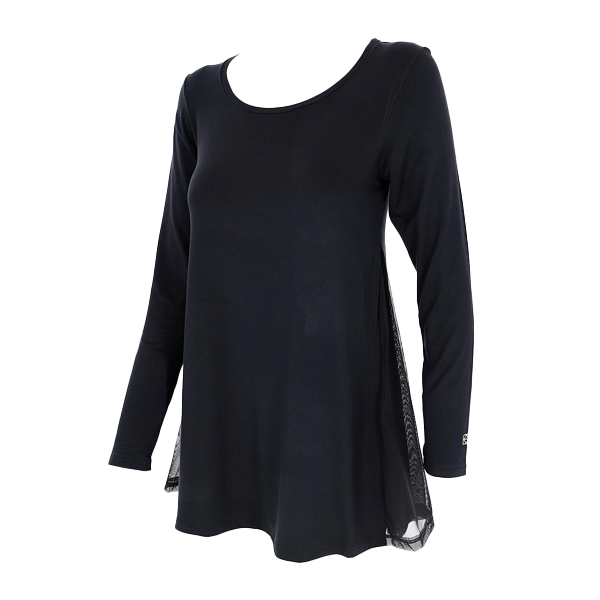 Maglia Girocollo Manica Lunga Donna Cotonella Nero AD841_00002_3