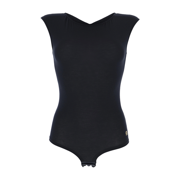 Body Girocollo Mezza Manica Donna Cotonella Nero AD882_00002