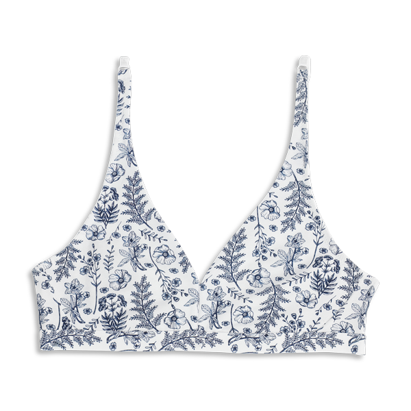 Reggiseno Triangolo Senza Ferretto Donna Cotonella Stampa Blu AD971_STBLU_3