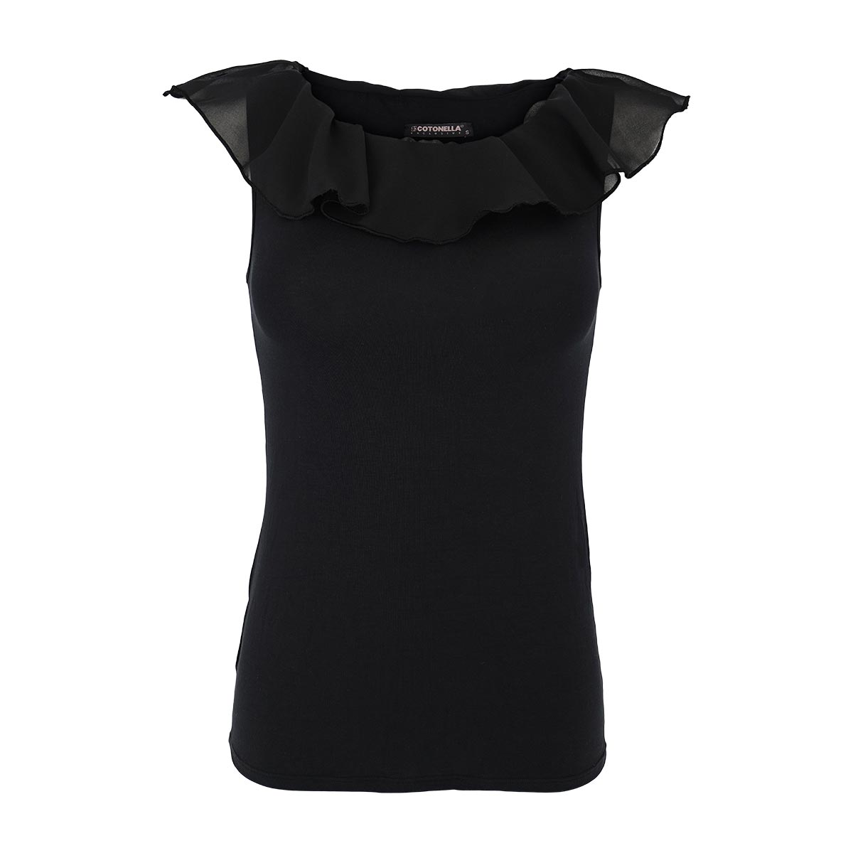 Maglia Scollo A Barchetta Smanicata Donna Cotonella Nero ADA88_00002_3