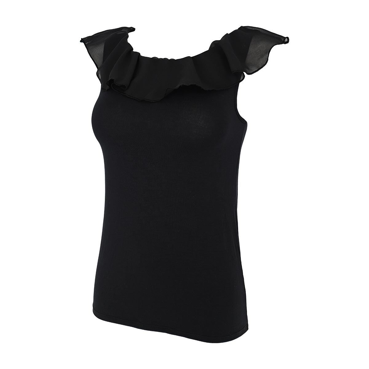 Maglia Scollo A Barchetta Smanicata Donna Cotonella Nero ADA88_00002_4