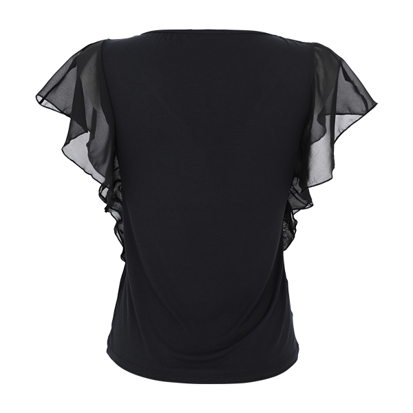 Maglia Scollo V Manica Corta Donna Cotonella Nero ADA89_00002_5