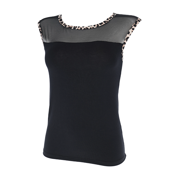 Maglia Scollo A Barchetta Smanicata Donna Cotonella Nero ADA95_00002_4