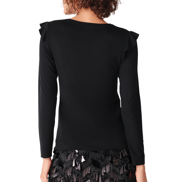 Maglia Girocollo Manica Lunga Donna Cotonella Nero ADB44_00002_2