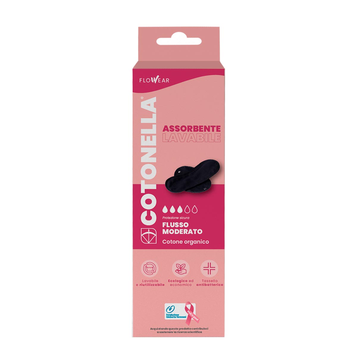 Assorbente Lavabile Flusso Moderato Donna Cotonella Nero ADB64_00002_3