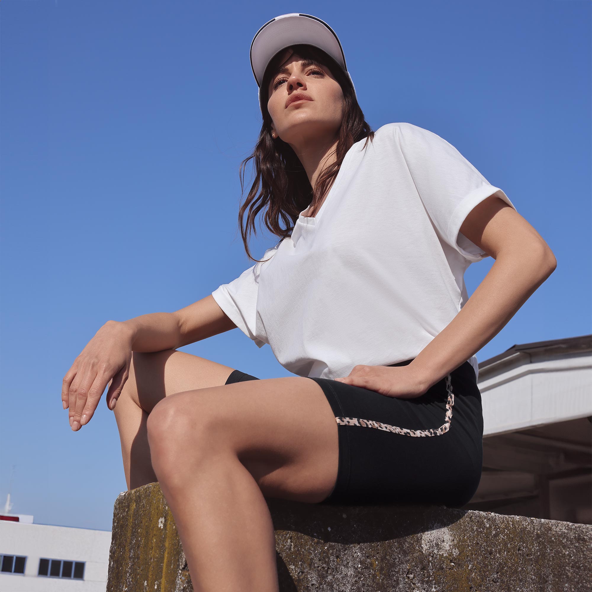 Pantaloni da ciclismo da donna, a vita alta, senza cuciture, opachi, sotto il vestito, gonna anti-sfregamento, leggings corti, aderenti e aderenti, Lilla, M