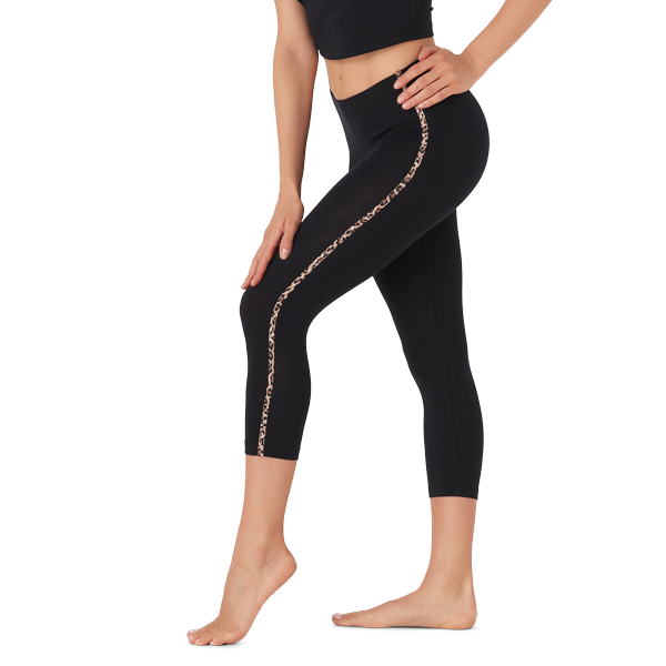 Leggings 3/4 Donna Cotonella Nero ADB90_00002