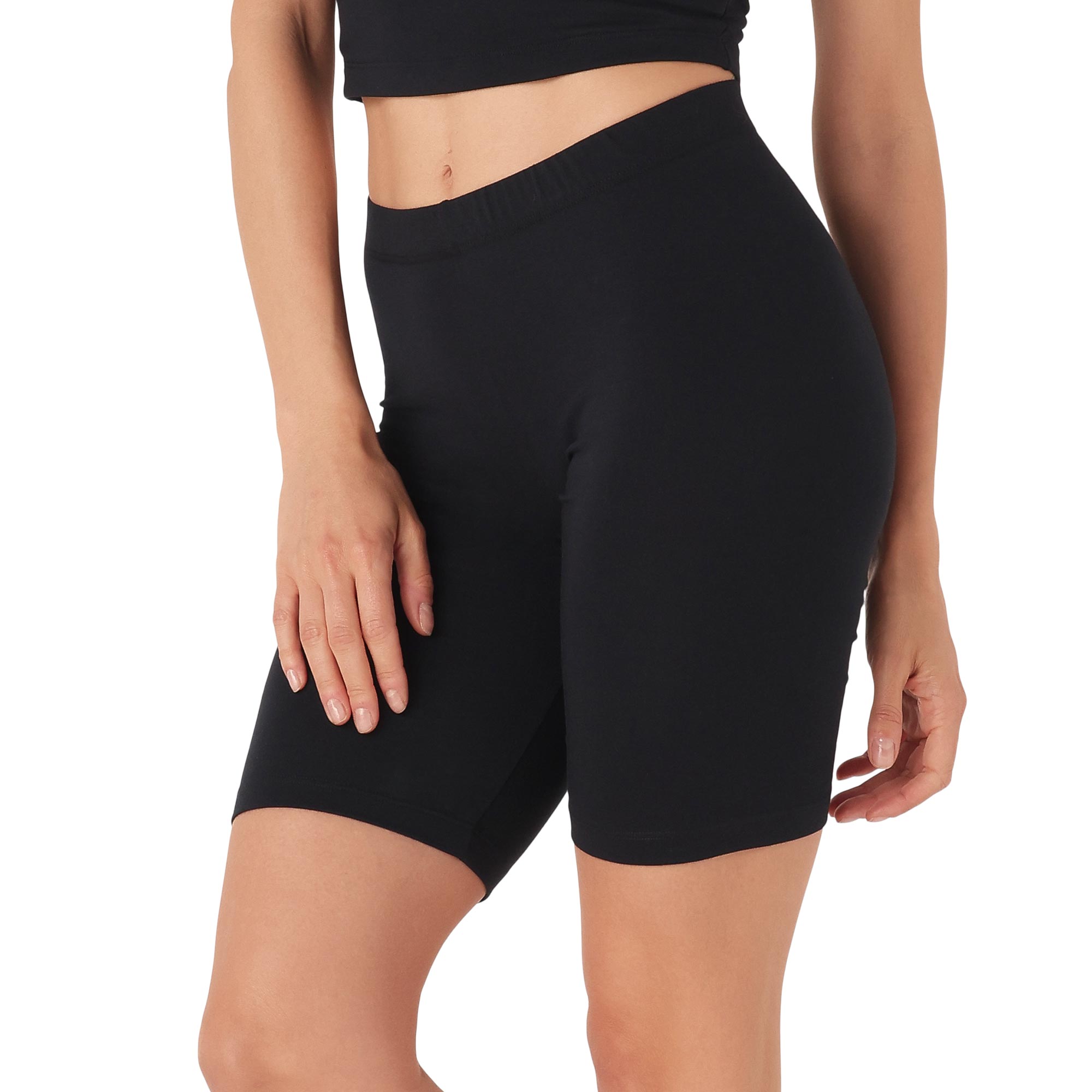 Leggings Ciclista Donna Cotonella Nero ADB93_00002