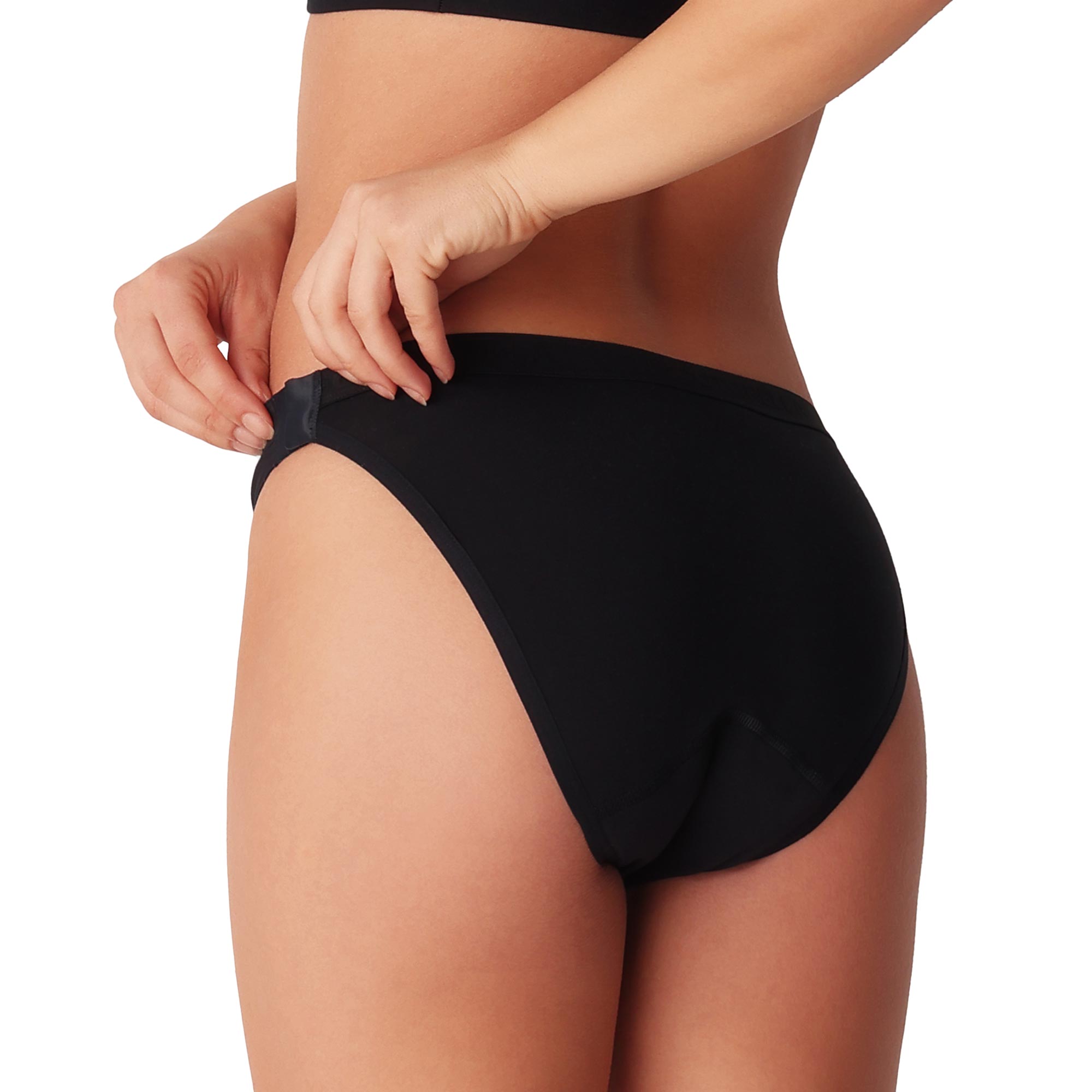 Slip Assorbente Lavabile Apribile Donna Cotonella Nero ADB96_00002_2