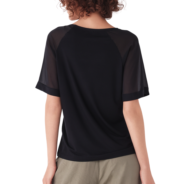 Maglia Scollo A Barchetta Manica Corta Donna Cotonella Nero ADC06_00002_2