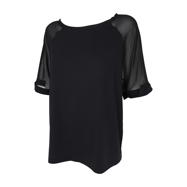 Maglia Scollo A Barchetta Manica Corta Donna Cotonella Nero ADC06_00002_4