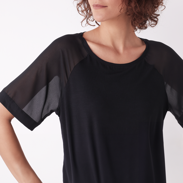 Maglia Scollo A Barchetta Manica Corta Donna Cotonella Nero ADC06_00002_6