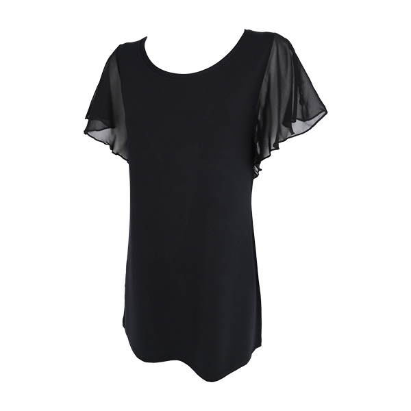 Maxi Maglia Girocollo Manica Corta Donna Cotonella Nero ADC07_00002_4