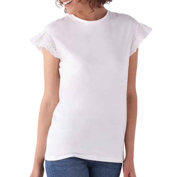 Maglia Girocollo Manica Corta Donna Cotonella Bianco ADC09_00001