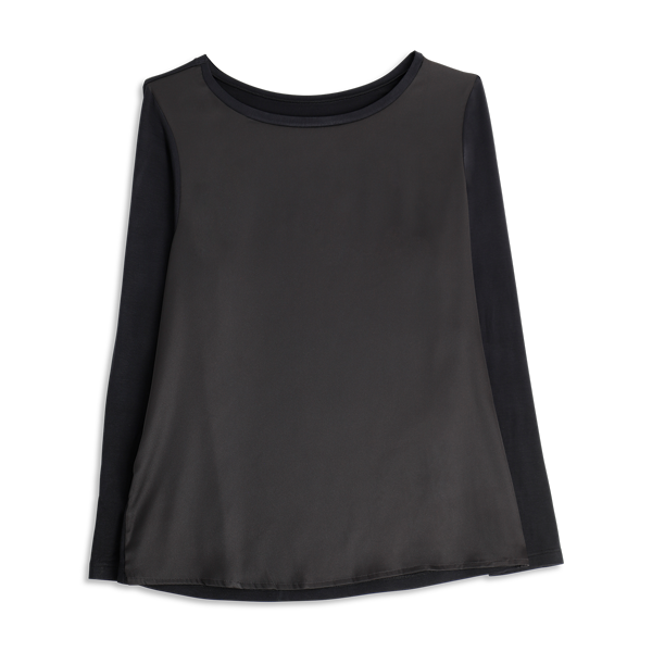 Maglia Girocollo Manica Lunga Donna Cotonella Nero ADC32_00002_3