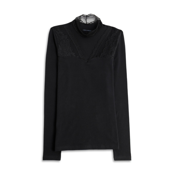 Maglia Lupetto Manica Lunga Donna Cotonella Nero ADC35_00002_2