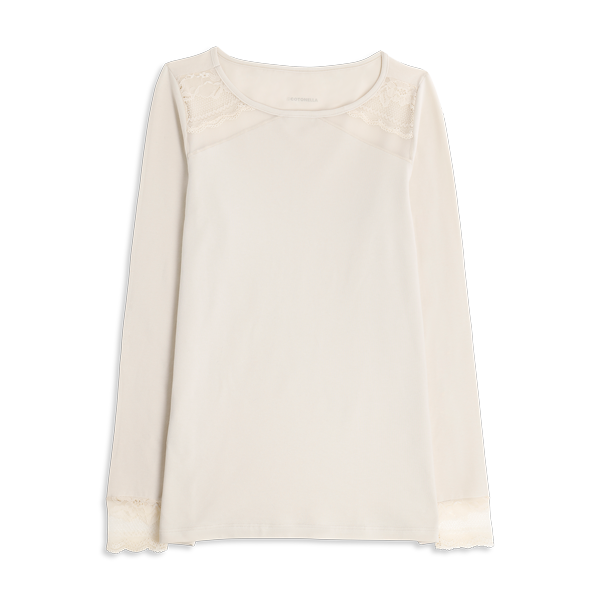 Maglia Girocollo Manica Lunga Donna Cotonella Crema ADC37_00143_2