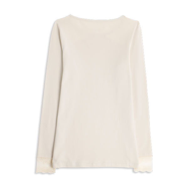 Maglia Girocollo Manica Lunga Donna Cotonella Crema ADC37_00143_3