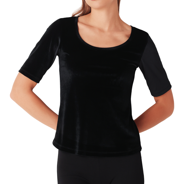 Maglia Girocollo Manica Corta Donna Cotonella Nero ADC38_00002