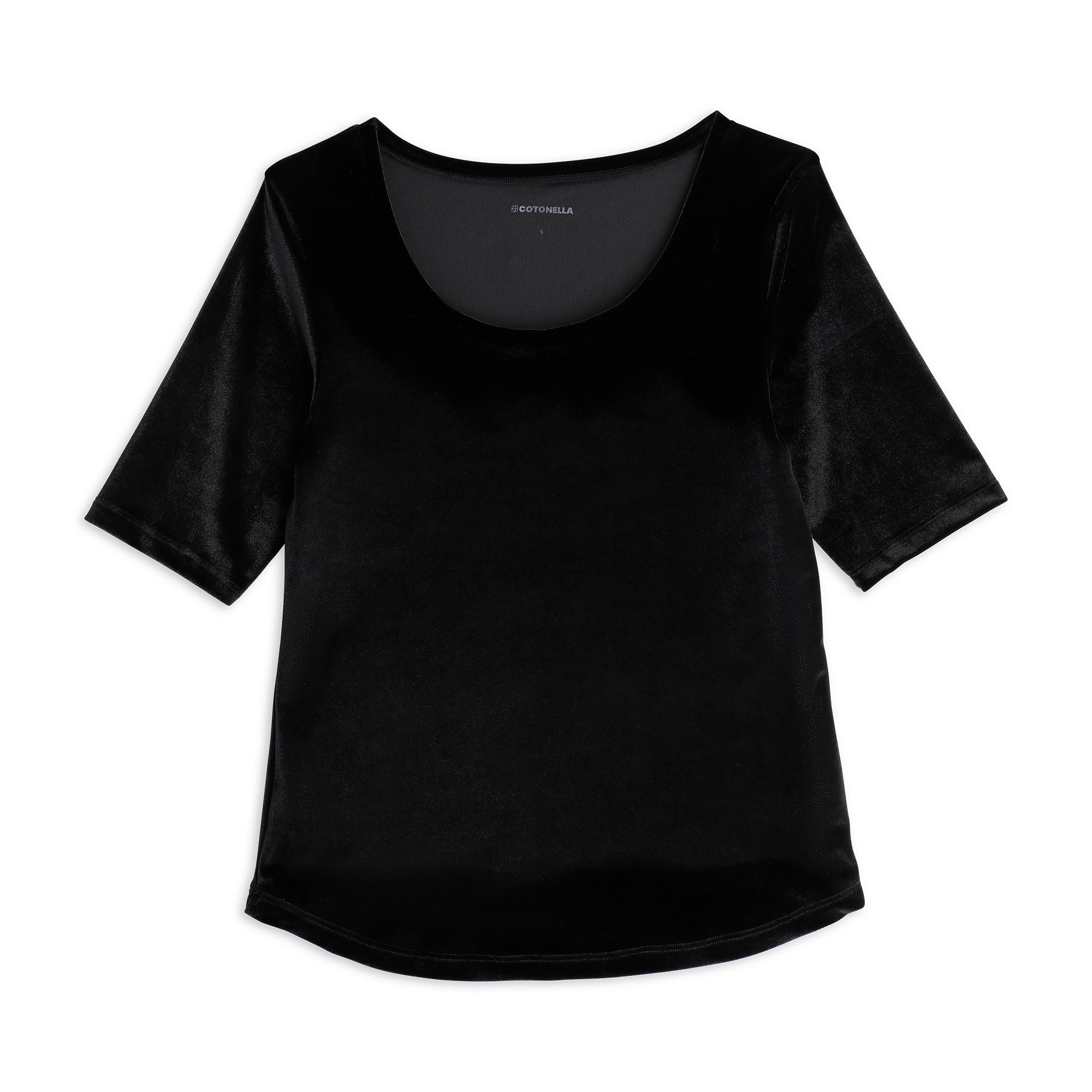 Maglia Girocollo Manica Corta Donna Cotonella Nero ADC38_00002_2