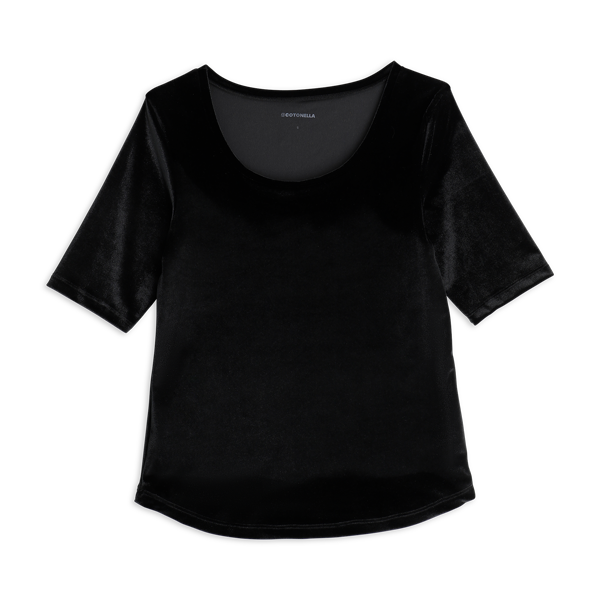 Maglia Girocollo Manica Corta Donna Cotonella Nero ADC38_00002_2