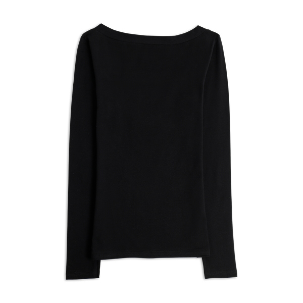 Maglia Scollo Quadrato Manica Lunga Donna Cotonella Nero ADC43_00002_3