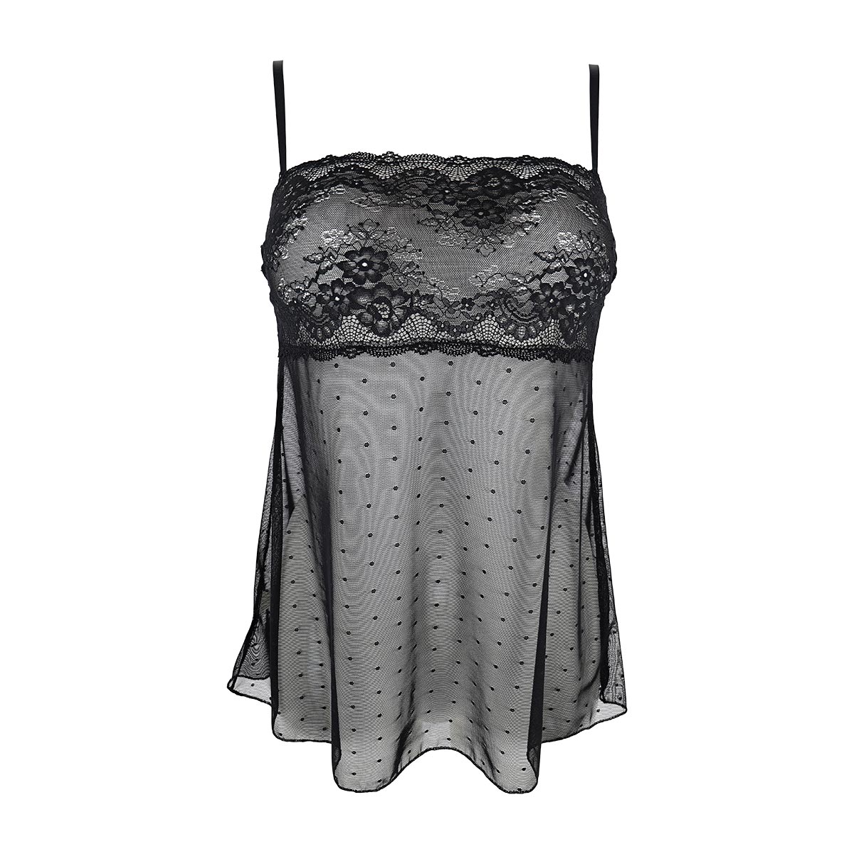 Top Donna Cotonella Nero ADC66_00002_3