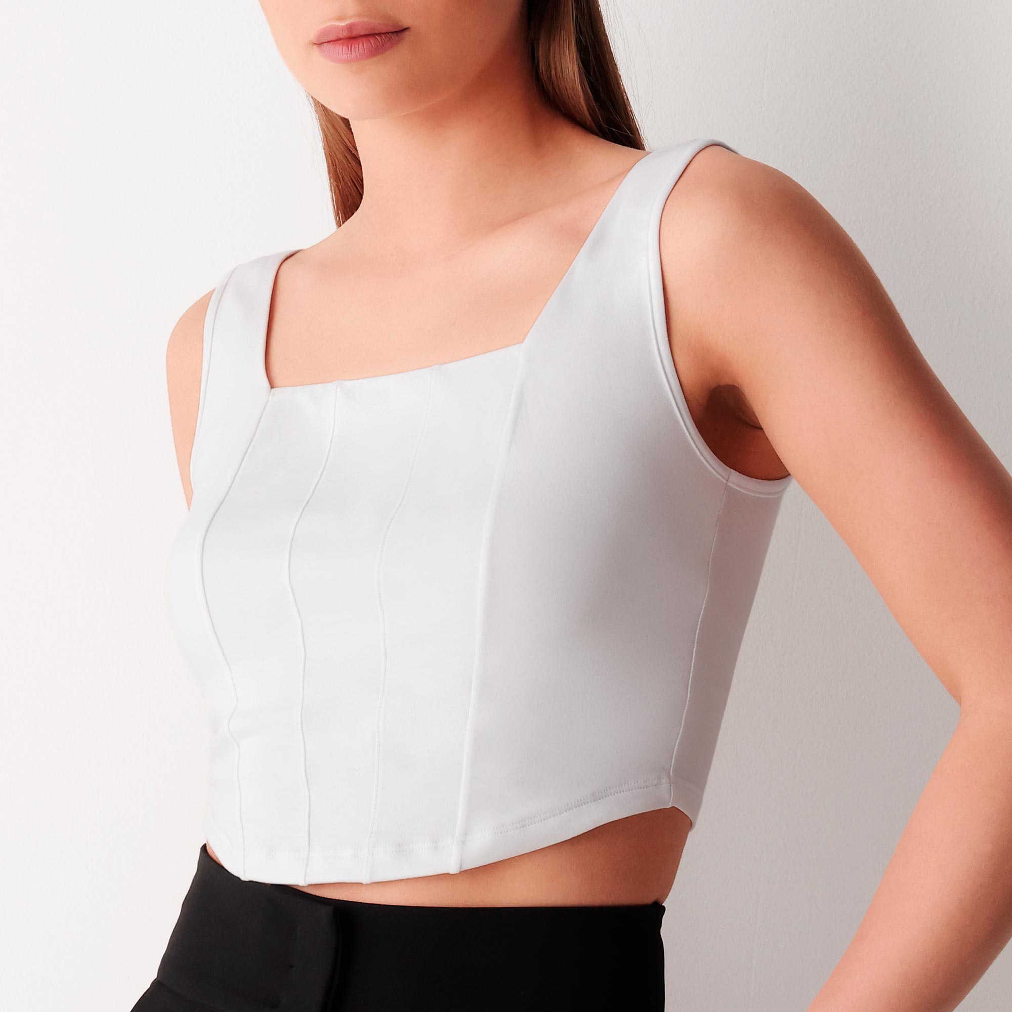 Crop Top Donna Cotonella Bianco ADC67_00001