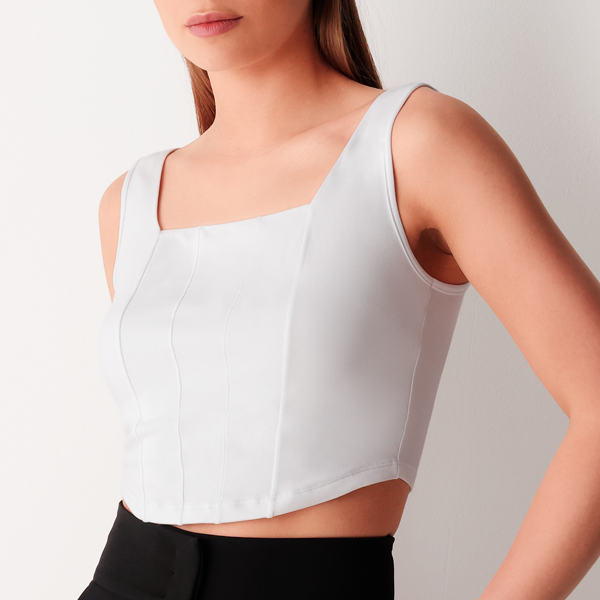 Crop Top Donna Cotonella Bianco ADC67_00001