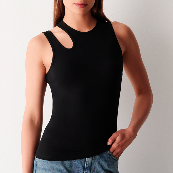 Canotta Donna Cotonella Nero ADC70_00002