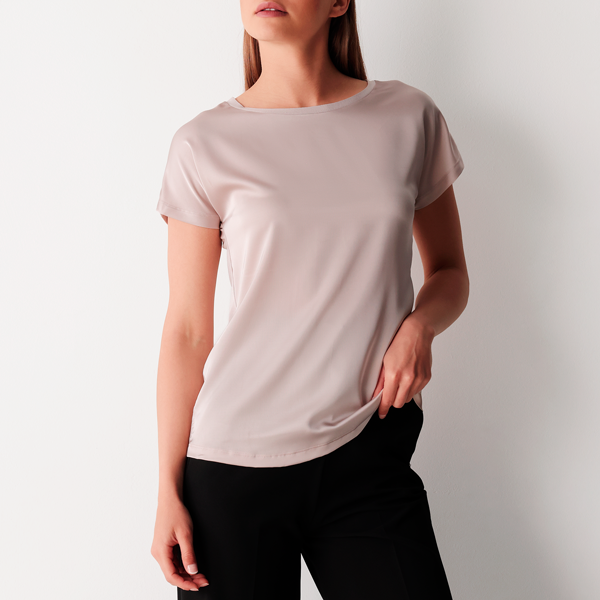 Maglia Girocollo Manica Corta Donna Cotonella Cipria ADC76_00141