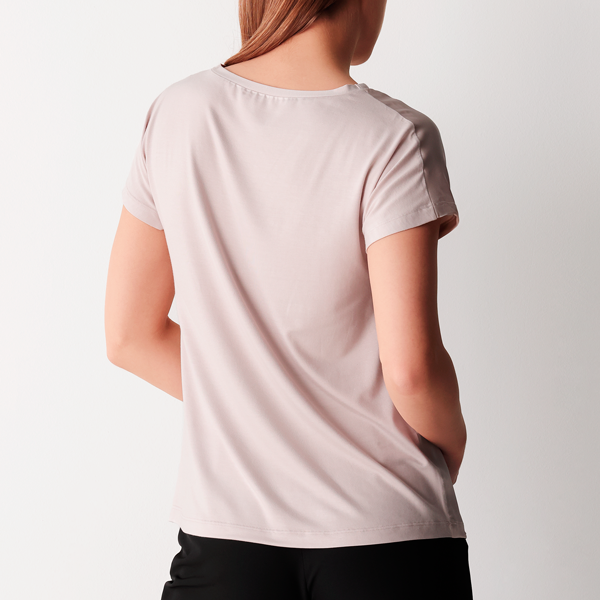 Maglia Girocollo Manica Corta Donna Cotonella Cipria ADC76_00141_2