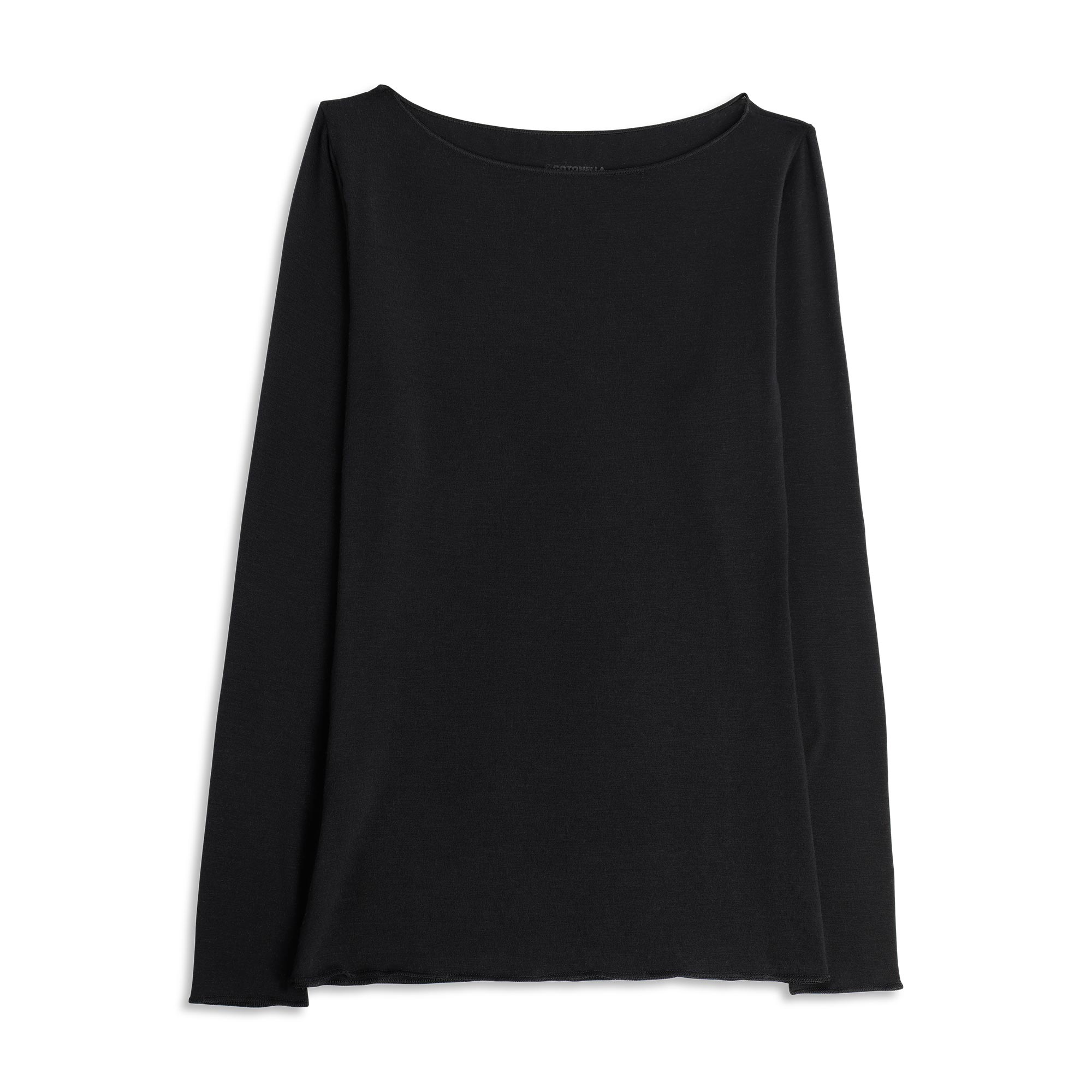 Maglia Scollo A Barchetta Manica Lunga Donna Cotonella Nero ADD09_00002_3