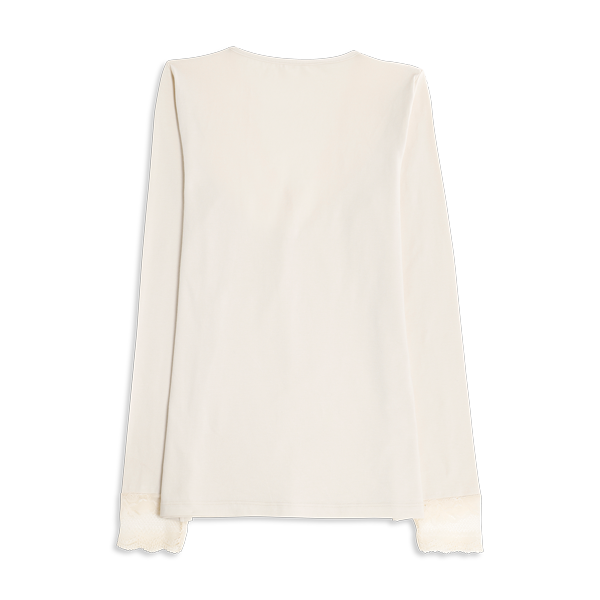 Maglia Scollo V Manica Lunga Donna Cotonella Crema ADD11_00143_2