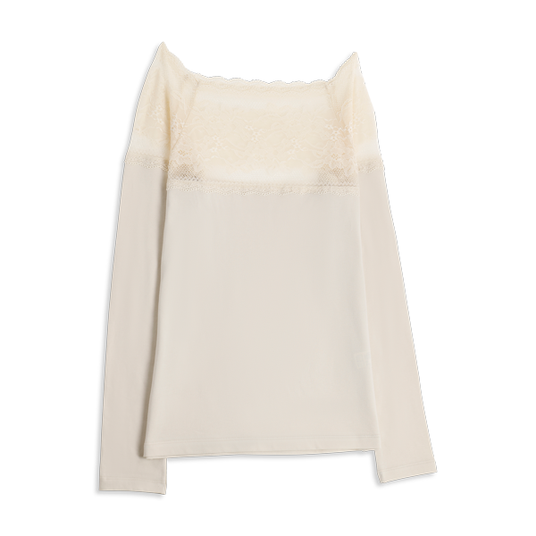 Maglia Scollo A Barchetta Manica Lunga Donna Cotonella Crema ADD12_00143