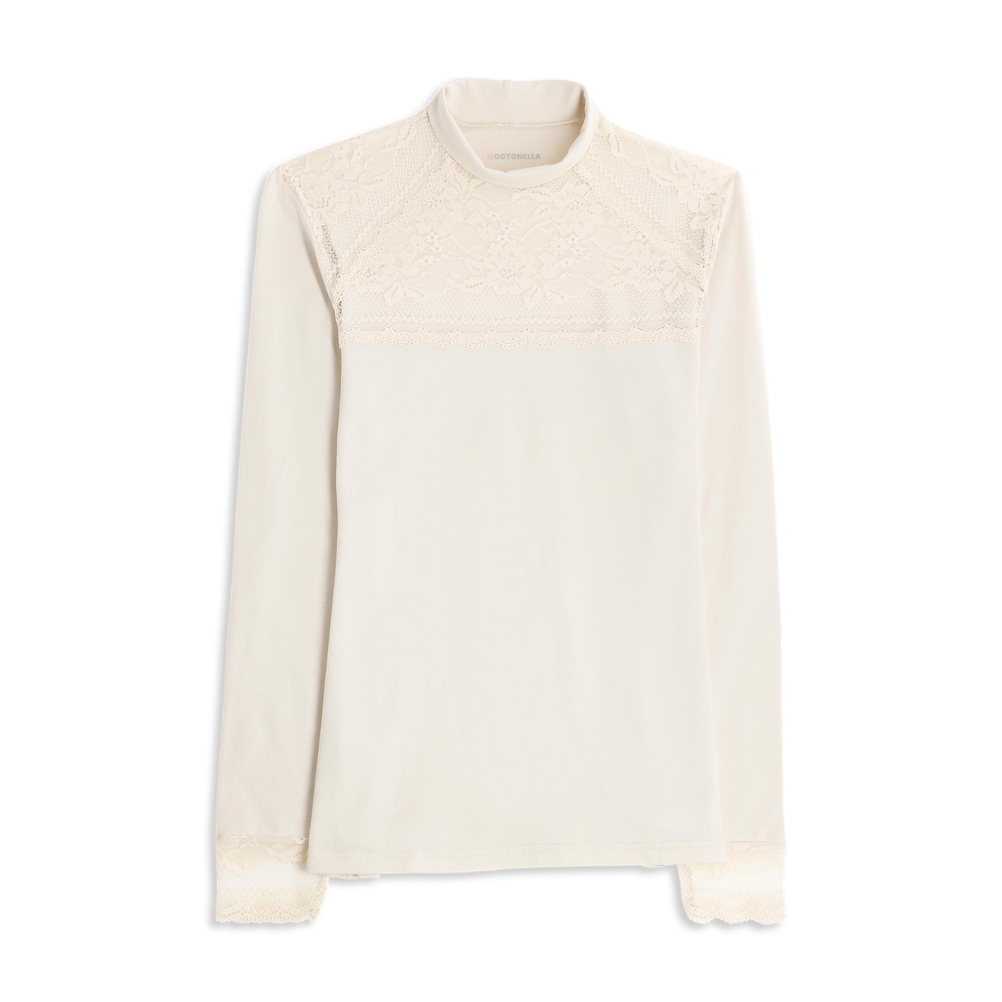 Maglia Lupetto Manica Lunga Donna Cotonella Crema ADD13_00143