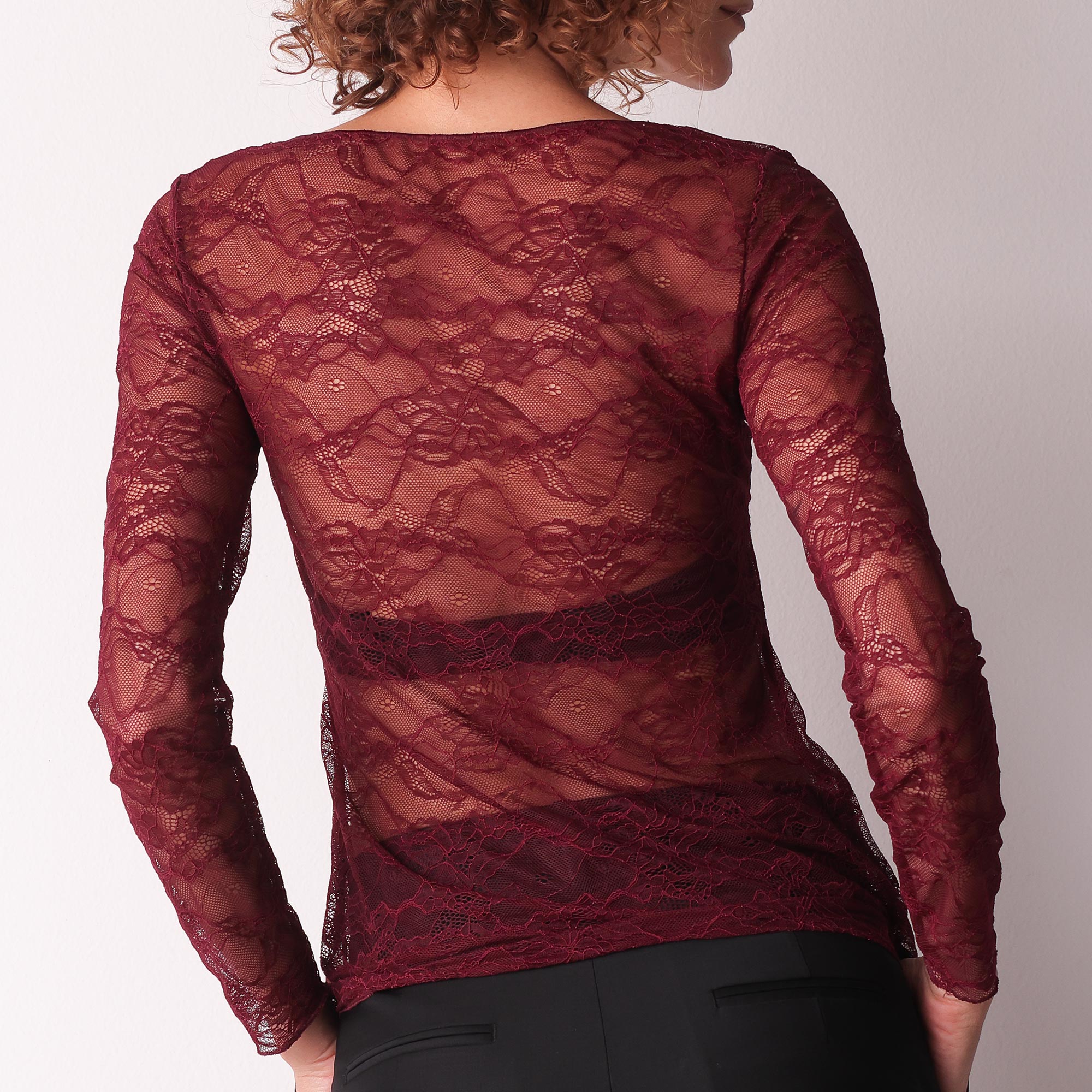 Maglia Girocollo Manica Lunga Donna Cotonella Bordeaux ADD16_00025_2