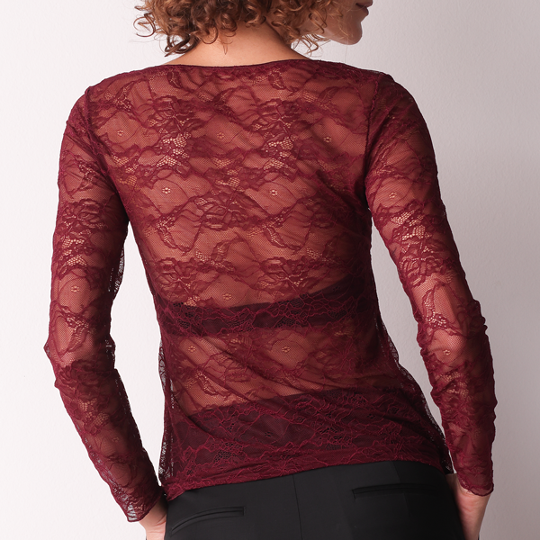 Maglia Girocollo Manica Lunga Donna Cotonella Bordeaux ADD16_00025_2