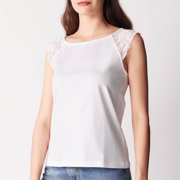 Canotta Donna Cotonella Bianco ADD36_00001
