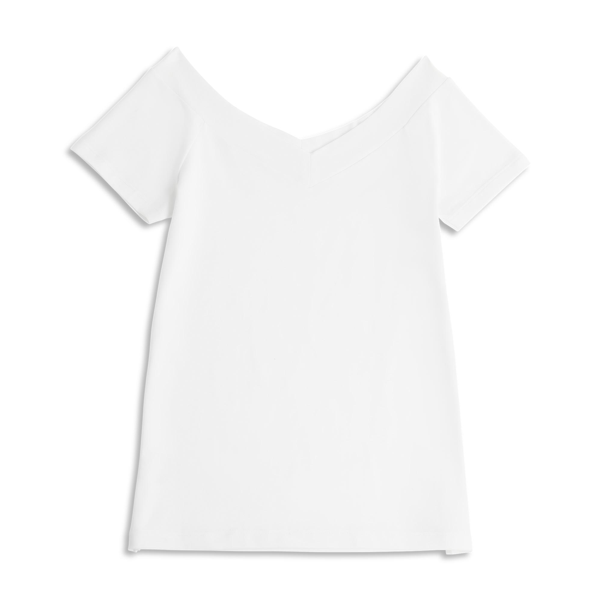 Maglia Manica Corta Spalle Scoperte Donna Cotonella Bianco ADD38_00001_3