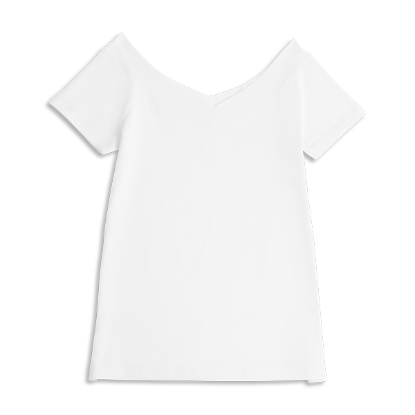 Maglia Manica Corta Spalle Scoperte Donna Cotonella Bianco ADD38_00001_3