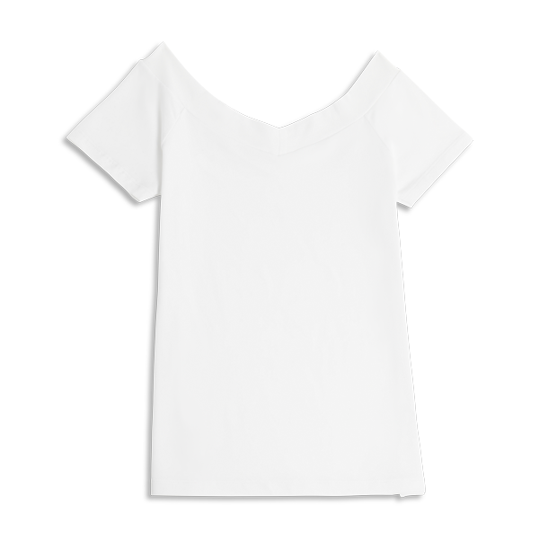 Maglia Manica Corta Spalle Scoperte Donna Cotonella Bianco ADD38_00001_4