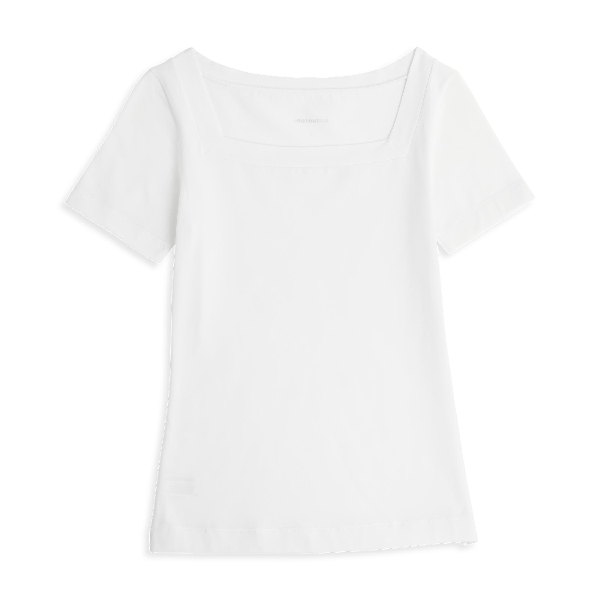 Maglia Scollo Quadrato Manica Corta Donna Cotonella Bianco ADD39_00001_3